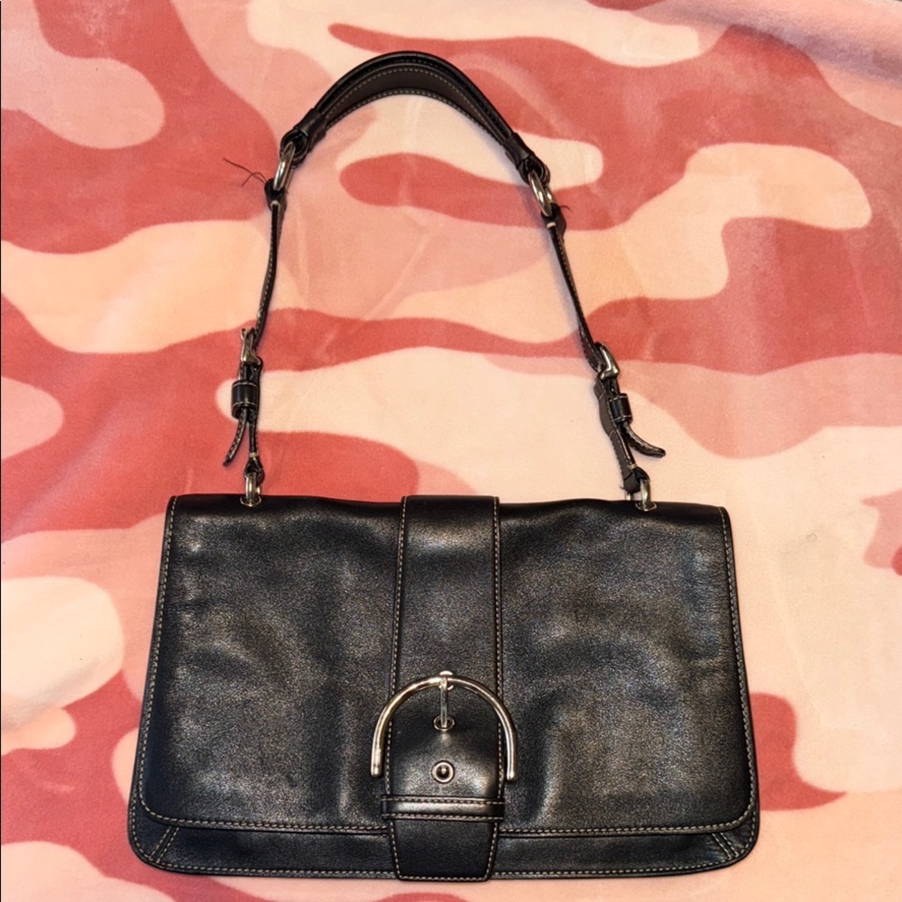Elegant Coach Black Leather Purse